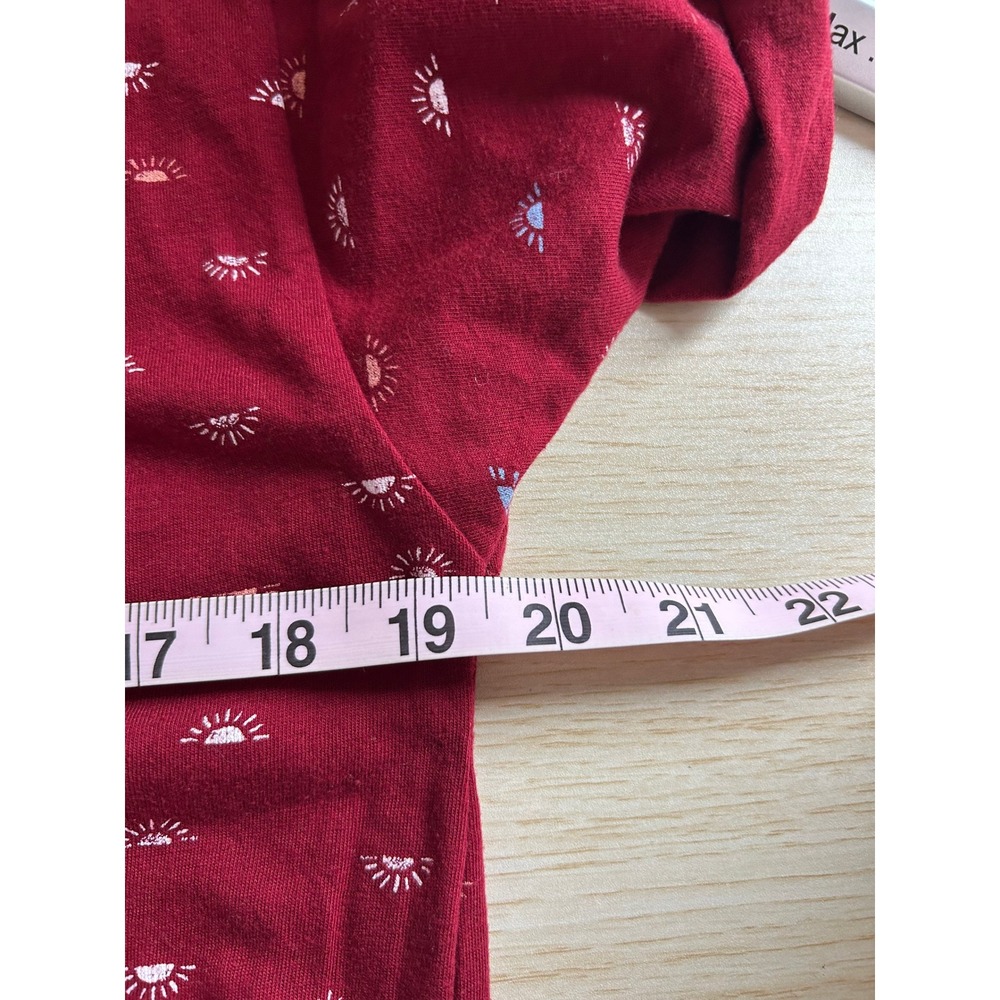 Eddie Bauer T-Shirt Dress Womens M Maroon Sun Print Short Sleeve outdoors Casual - Picture 6 of 9